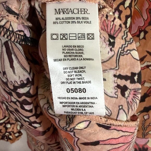 Maria Cher  Humahuaca Karly Lace-Up Orange Floral Boho Minidress Size XS Pockets - Picture 12 of 12